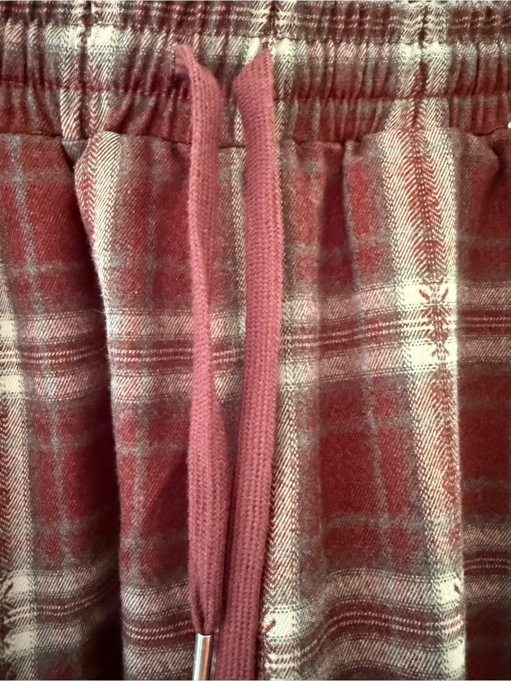 AKIRA Brown/Red Plaid Wide-Leg Pants with Floral Patchwork - Picture 10 of 13